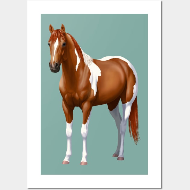 Beautiful Chestnut Pinto Sorrel Paint Quarter Horse Stallion Wall Art by csforest